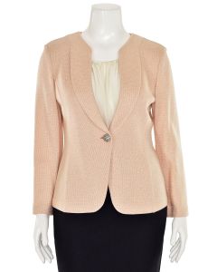 St. John Couture Glitter Knit Jacket in Pale Pink