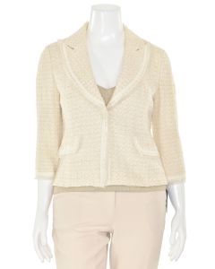 St. John Couture Jacket in Cream/Gold