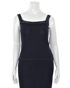St. John Evening Sparkly Camisole in Black w/ Paillettes