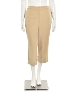 St. John Knits Cropped Pants w/ Cuff in Light Anise