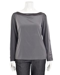 ANTHROPOLOGIE SEAMLESS BOAT NECK CARBON GRAY TOP NEW
