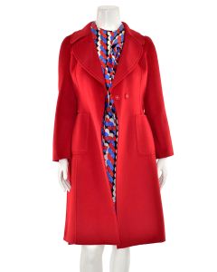 St. John Knits Red Wool/Angora Blend Coat