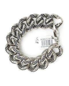St. John Knits Silver Crystal Curb Link Bracelet