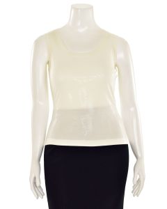 St. John Knits Stretch Jersey Sparkle Top in Bright White