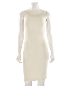 St. John Scoop Neck Sleeveless Sheath Dress in Bright White