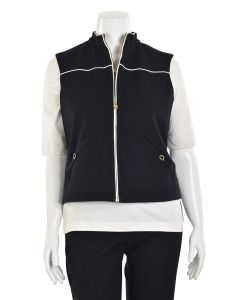 St. John Sport Black Stretch Cotton Twill Vest