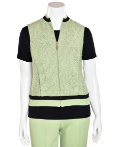 St. John Sport Fairway Green  Black Knit Vest