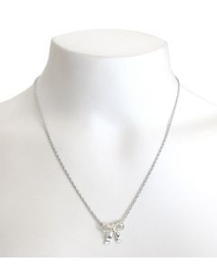 Sterling Silver Forget Me Knot Bow Necklace