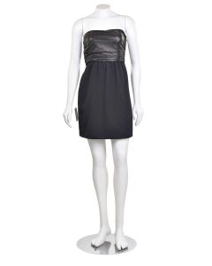 Theory Amandine Chateau Leather Strapless Dress