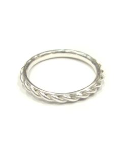Thin Sterling Silver Cable Band by Archive Silver Jewelry