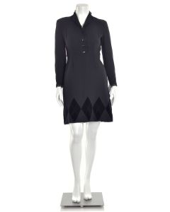 Vintage Valentino Boutique Black Wool Crepe Dress