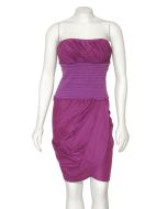 Catherine Malandrino Purple Strapless Smocked Dress