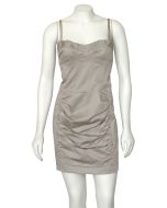 Nanette Lepore Khaki Ruched Bustier Style Mini Dress 