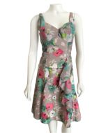 Nanette Lepore Fit & Flare Dress in Taupe Ikat Floral